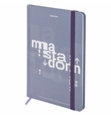 Блокнот с резинкой в клетку 96 л., А5 145х203 мм, твердая обложка, BRAUBERG, 