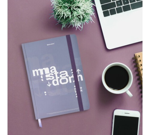 Блокнот с резинкой в клетку 96 л., А5 145х203 мм, твердая обложка, BRAUBERG, 