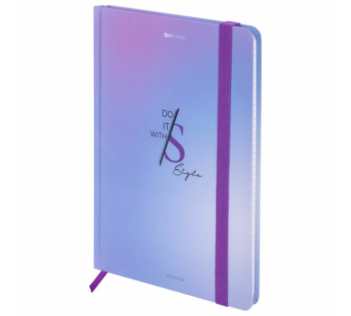 Блокнот с резинкой в клетку 96 л., А5 145х203 мм, твердая обложка, BRAUBERG, 