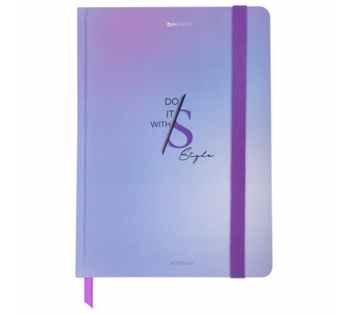 Блокнот с резинкой в клетку 96 л., А5 145х203 мм, твердая обложка, BRAUBERG, 