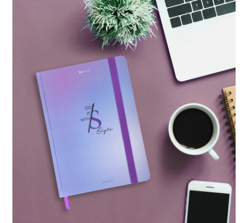 Блокнот с резинкой в клетку 96 л., А5 145х203 мм, твердая обложка, BRAUBERG, 