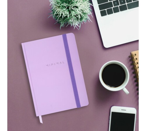 Блокнот с резинкой в клетку 96 л., А5 145х203 мм, твердая обложка, BRAUBERG, 