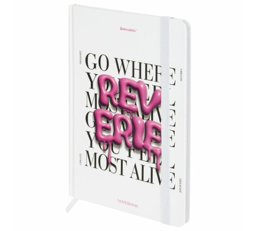 Блокнот с резинкой в клетку 96 л., А5 145х203 мм, твердая обложка, BRAUBERG, 