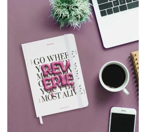 Блокнот с резинкой в клетку 96 л., А5 145х203 мм, твердая обложка, BRAUBERG, 