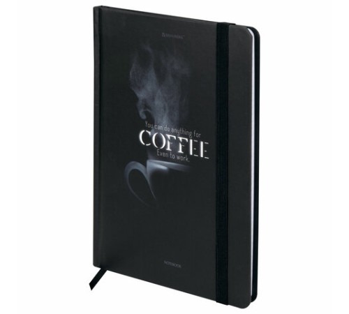 Блокнот с резинкой в клетку 96 л., А5 145х203 мм, твердая обложка, BRAUBERG, 