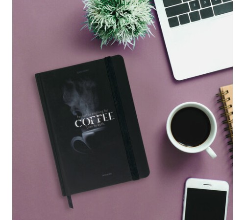 Блокнот с резинкой в клетку 96 л., А5 145х203 мм, твердая обложка, BRAUBERG, 