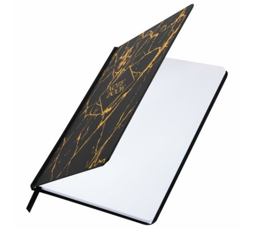 Блокнот с резинкой в клетку 96 л., А5 145х203 мм, твердая обложка с фольгой, BRAUBERG, 