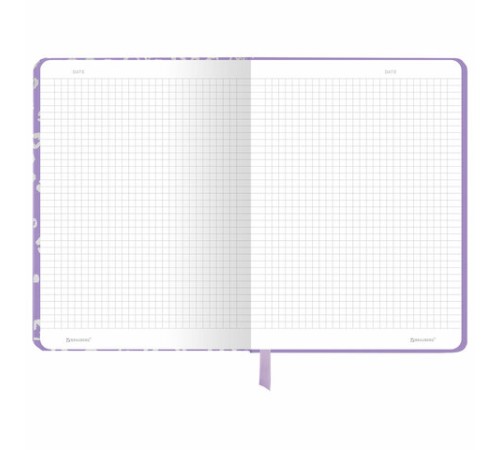 Блокнот с резинкой в клетку 96 л., А5 145х203 мм, твердая обложка с фольгой, BRAUBERG, 