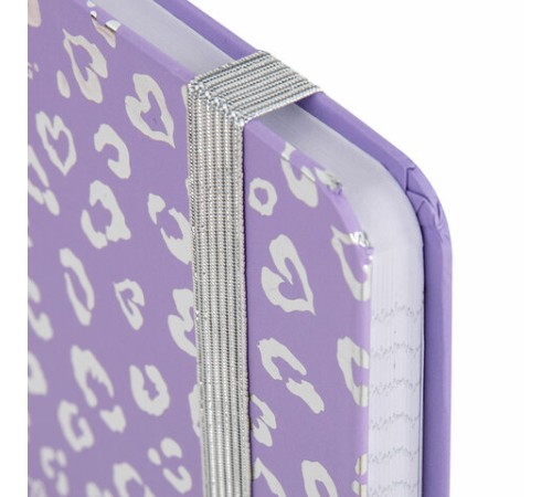 Блокнот с резинкой в клетку 96 л., А5 145х203 мм, твердая обложка с фольгой, BRAUBERG, 