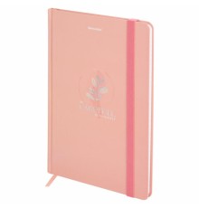 Блокнот с резинкой в клетку 96 л., А5 145х203 мм, твердая обложка с фольгой, BRAUBERG, 