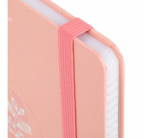 Блокнот с резинкой в клетку 96 л., А5 145х203 мм, твердая обложка с фольгой, BRAUBERG, 