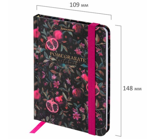 Блокнот с резинкой в клетку 96 л., МАЛЫЙ ФОРМАТ А6, 109х148 мм, твердая обложка, BRAUBERG, 