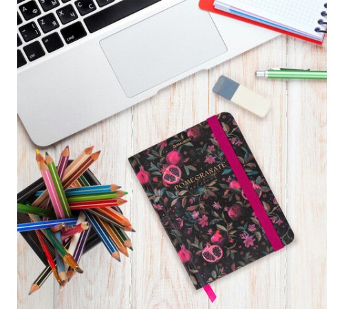 Блокнот с резинкой в клетку 96 л., МАЛЫЙ ФОРМАТ А6, 109х148 мм, твердая обложка, BRAUBERG, 