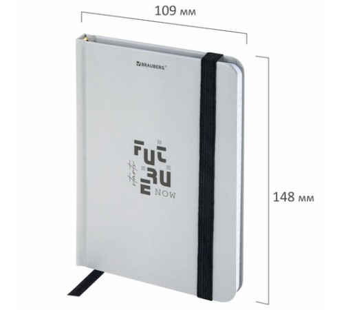 Блокнот с резинкой в клетку 96 л., МАЛЫЙ ФОРМАТ А6, 109х148 мм, твердая обложка, BRAUBERG, 