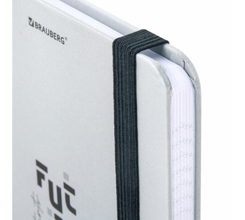 Блокнот с резинкой в клетку 96 л., МАЛЫЙ ФОРМАТ А6, 109х148 мм, твердая обложка, BRAUBERG, 