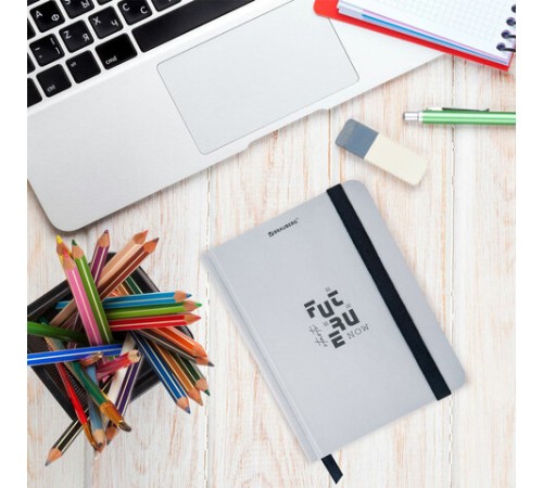 Блокнот с резинкой в клетку 96 л., МАЛЫЙ ФОРМАТ А6, 109х148 мм, твердая обложка, BRAUBERG, 