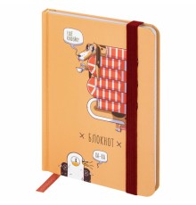 Блокнот с резинкой в клетку 96 л., МАЛЫЙ ФОРМАТ А6, 109х148 мм, твердая обложка, BRAUBERG, 