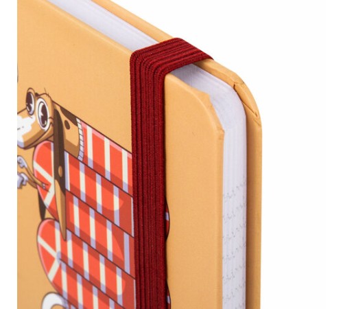 Блокнот с резинкой в клетку 96 л., МАЛЫЙ ФОРМАТ А6, 109х148 мм, твердая обложка, BRAUBERG, 