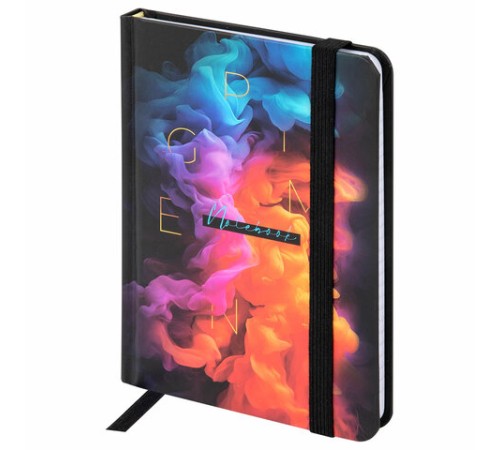 Блокнот с резинкой в клетку 96 л., МАЛЫЙ ФОРМАТ А6, 109х148 мм, твердая обложка, BRAUBERG, 