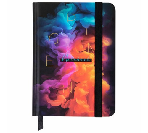 Блокнот с резинкой в клетку 96 л., МАЛЫЙ ФОРМАТ А6, 109х148 мм, твердая обложка, BRAUBERG, 