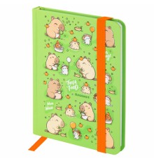 Блокнот с резинкой в клетку 96 л., МАЛЫЙ ФОРМАТ А6, 109х148 мм, твердая обложка, ЮНЛАНДИЯ, 