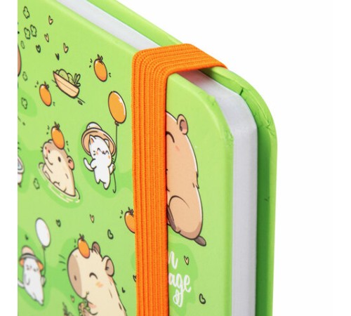 Блокнот с резинкой в клетку 96 л., МАЛЫЙ ФОРМАТ А6, 109х148 мм, твердая обложка, ЮНЛАНДИЯ, 