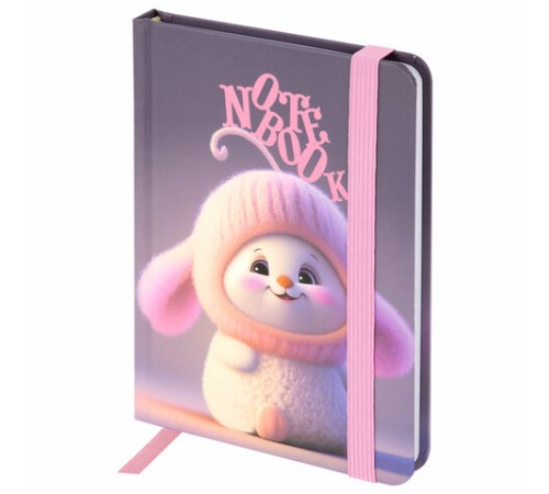 Блокнот с резинкой в клетку 96 л., МАЛЫЙ ФОРМАТ А6, 109х148 мм, твердая обложка, ЮНЛАНДИЯ, 