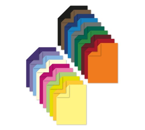 Цветная бумага А4 ТОНИРОВАННАЯ В МАССЕ, 40 листов, 20 цветов, склейка, 80 г/м2, BRAUBERG, 116339