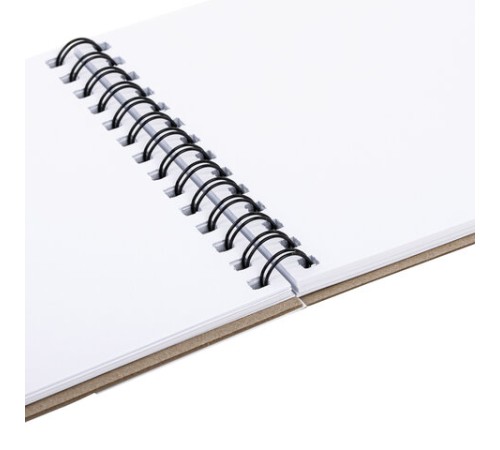 Скетчбук, белая бумага, 160 г/м2, плотная, 19х19 см, 60 л., гребень, твердая обложка, КРАФТ, BRAUBERG ART CLASSIC, 116366