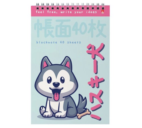 Блокнот А5, 40 л, гребень, картон, клетка, АЛЬТ, KAWAII ANIMALS (4 вида), 3-40-729