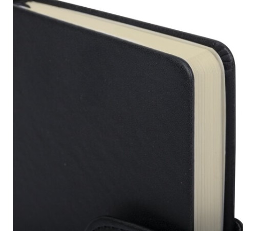 Скетчбук, слоновая кость 140 г/м2 90х140 мм, 80 л., КОЖЗАМ, застежка, BRAUBERG ART CLASSIC, черный,116458