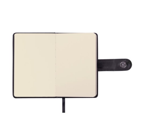 Скетчбук, слоновая кость 140 г/м2 90х140 мм, 80 л., КОЖЗАМ, застежка, BRAUBERG ART CLASSIC, черный,116458