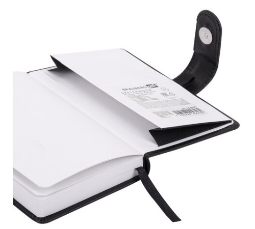 Скетчбук, белая бумага 140 г/м2 90х140 мм, 80 л., КОЖЗАМ, застежка, BRAUBERG ART CLASSIC, черный, 116459