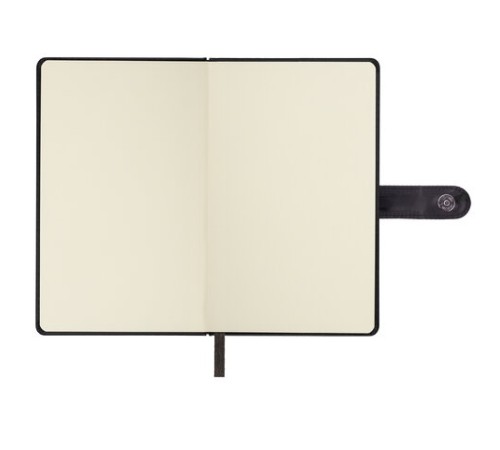 Скетчбук, слоновая кость 140 г/м2 130х210 мм, 80 л., КОЖЗАМ, застежка, BRAUBERG ART CLASSIC, черный, 116460