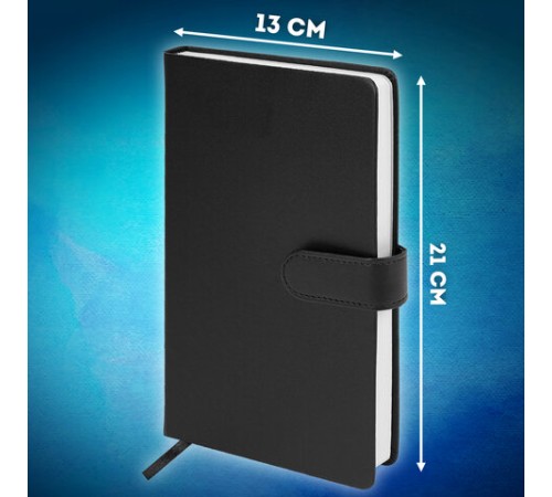 Скетчбук, белая бумага 140 г/м2 130х210 мм, 80 л., КОЖЗАМ, застежка, BRAUBERG ART CLASSIC, черный, 116461