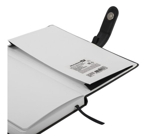 Скетчбук, белая бумага 140 г/м2 130х210 мм, 80 л., КОЖЗАМ, застежка, BRAUBERG ART CLASSIC, черный, 116461