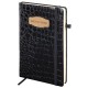 Скетчбук, слоновая кость 140 г/м2, 130х210 мм, 80 л., КОЖЗАМ, резинка, BRAUBERG ART CLASSIC, CROCO, черный, 116470