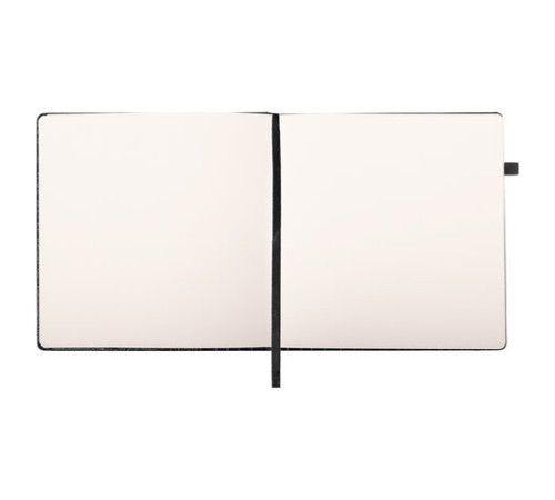 Скетчбук, слоновая кость 140 г/м2, 200х200 мм, 80 л., КОЖЗАМ, резинка, BRAUBERG ART CLASSIC, CROCO, черный, 116472