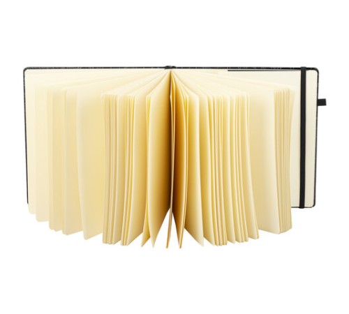 Скетчбук, слоновая кость 140 г/м2, 200х200 мм, 80 л., КОЖЗАМ, резинка, BRAUBERG ART CLASSIC, CROCO, черный, 116472