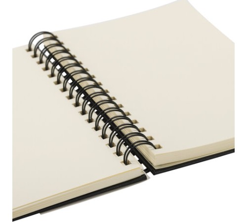 Скетчбук, слоновая кость 140 г/м2 130х210 мм, 80 л., КОЖЗАМ, гребень, BRAUBERG ART CLASSIC, черный, 116475