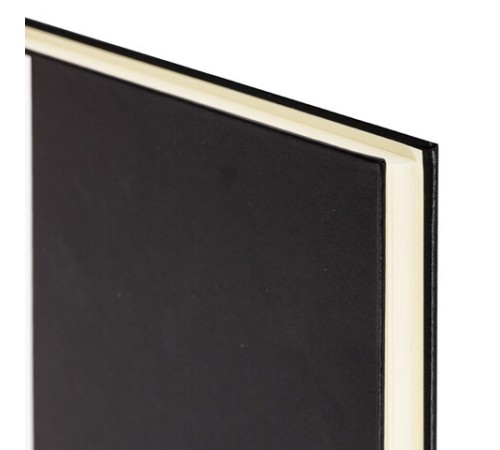 Скетчбук, слоновая кость 140 г/м2 200х200 мм, 80 л., КОЖЗАМ, гребень, BRAUBERG ART CLASSIC, черный, 116476