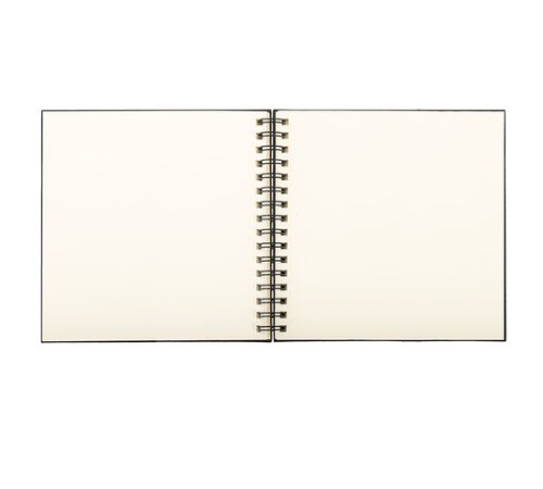 Скетчбук, слоновая кость 140 г/м2 200х200 мм, 80 л., КОЖЗАМ, гребень, BRAUBERG ART CLASSIC, черный, 116476