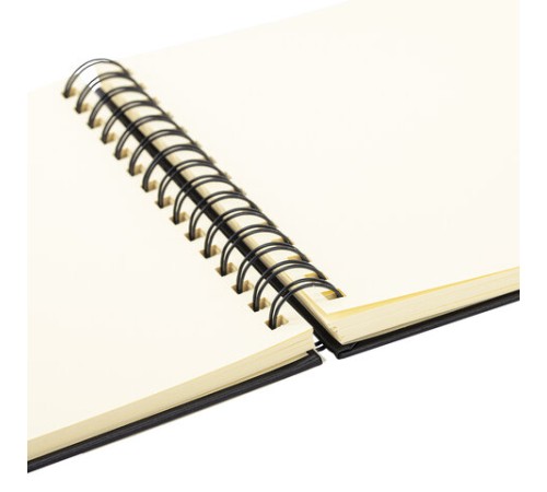 Скетчбук, слоновая кость 140 г/м2 200х200 мм, 80 л., КОЖЗАМ, гребень, BRAUBERG ART CLASSIC, черный, 116476