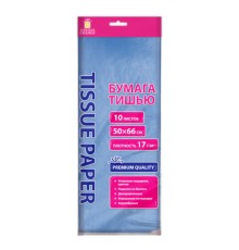 Цветная бумага ТИШЬЮ 17 г/м2, 50х66 см, 10 листов, голубой цвет, ЗОЛОТАЯ СКАЗКА, 116478