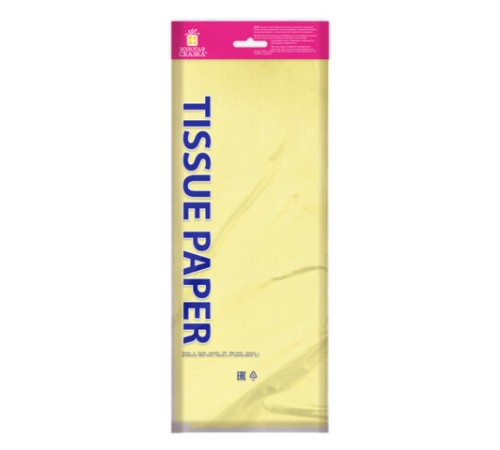 Цветная бумага ТИШЬЮ 17 г/м2, 50х66 см, 10 листов, лимонный цвет, ЗОЛОТАЯ СКАЗКА, 116479