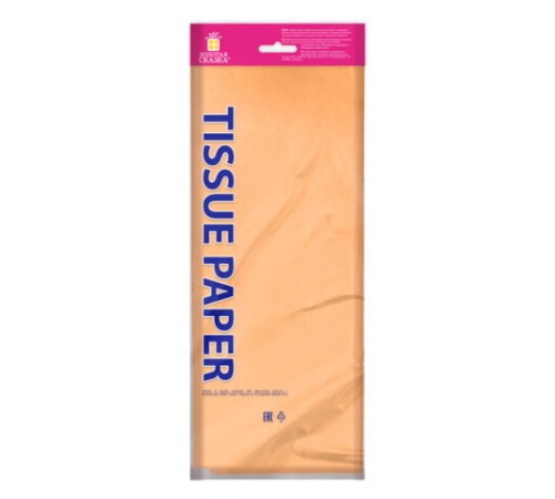 Цветная бумага ТИШЬЮ 17 г/м2, 50х66 см, 10 листов, персиковый цвет, ЗОЛОТАЯ СКАЗКА, 116481