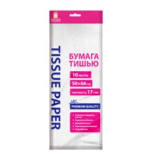 Цветная бумага ТИШЬЮ 17 г/м2, 50х66 см, 10 листов, цвет белый, ЗОЛОТАЯ СКАЗКА, 116483