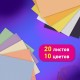 Цветная бумага ТИШЬЮ 17 г/м2, А4 (210х297 мм), 20 листов, 10 цветов пастель, в папке, BRAUBERG, 116497
