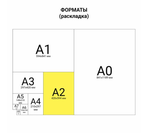 Папка для черчения БОЛЬШАЯ А2, 420х594 мм, 24 л., 200 г/м2, без рамки, ватман ГОЗНАК КБФ, BRAUBERG, 116572