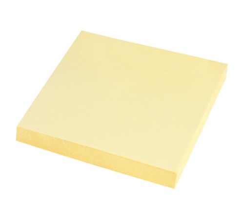 Блок самоклеящийся (стикеры) STAFF STANDARD, ПАСТЕЛЬНЫЙ 76х76 мм, желтый, 100 листов, 116573